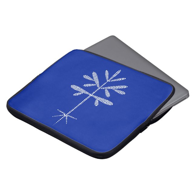 Skum Laptopfodral med Vit Grodd på Blå Laptop Fodral (Framsida topp)