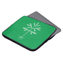 Skum Laptopfodral med Vit Grodd på Grönt