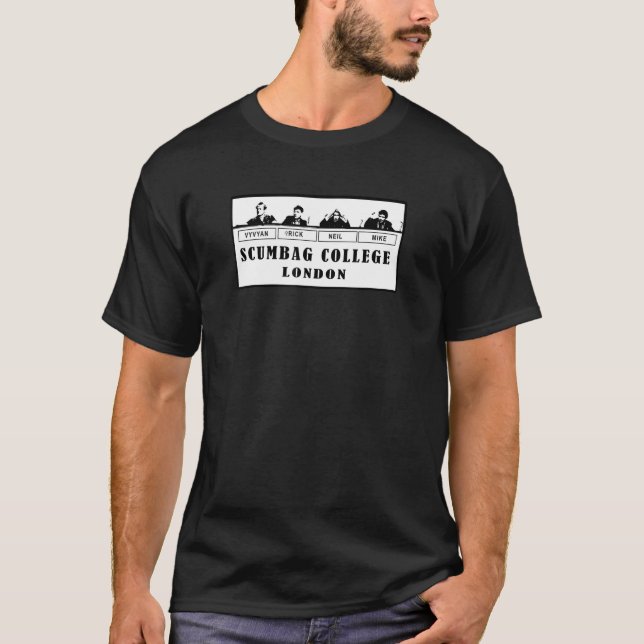 Skumbag College London 80's T Shirt (Framsida)