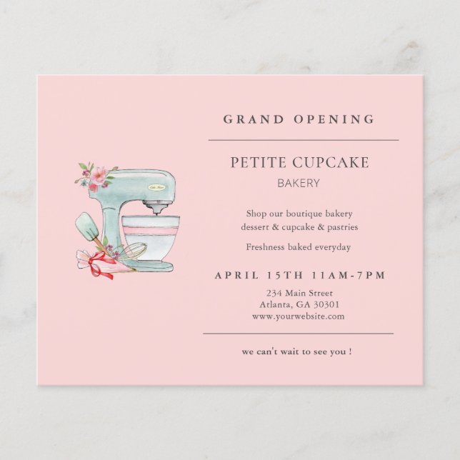 Skumblandare Bakery Grand Open Flygblad (Framsidan)