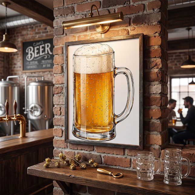 Skummande kall öl mugg dricker poster (Skapare uppladdad)