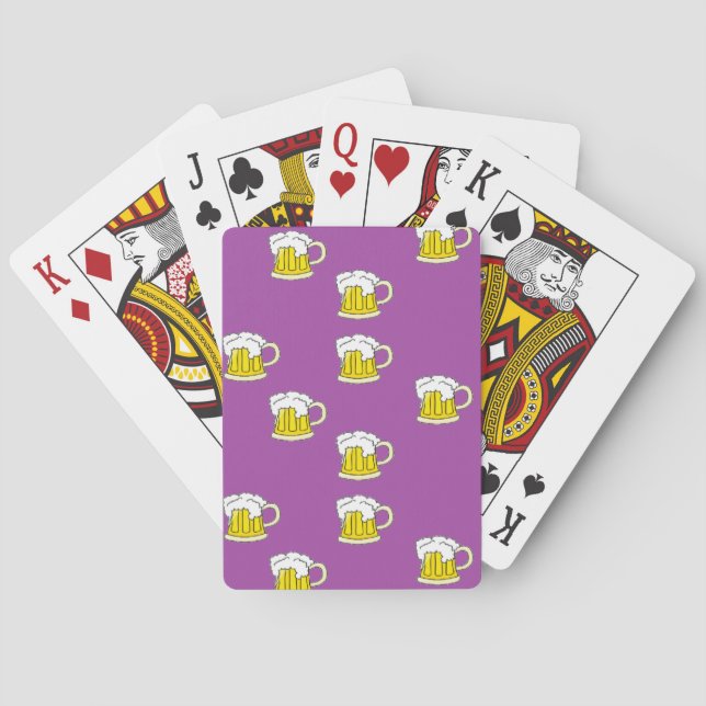 Skumöl kopp på lila casinokort (Baksidan)