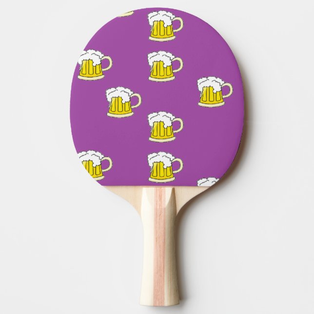 Skumöl kopp på lila pingisracket (Framsidan)