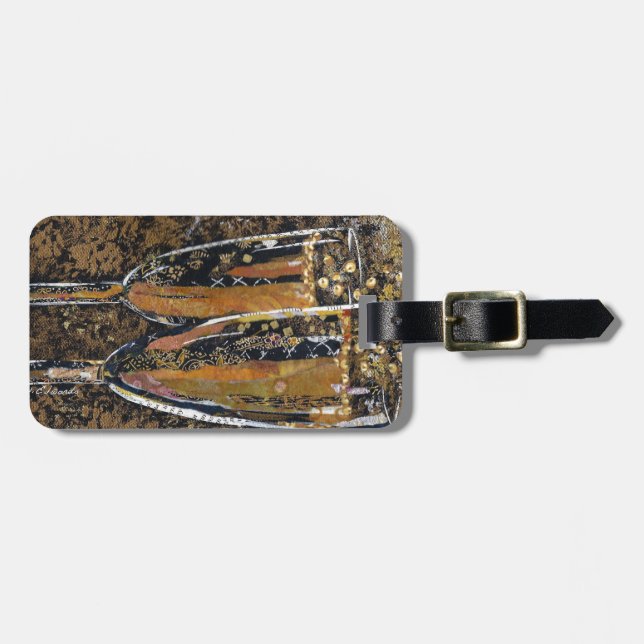 Skumpa - champagnecollagekonst bagagebricka (Horisontell Framsida)