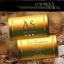 Skumrande Orange Luxury Diamonds Initialer Visitkort