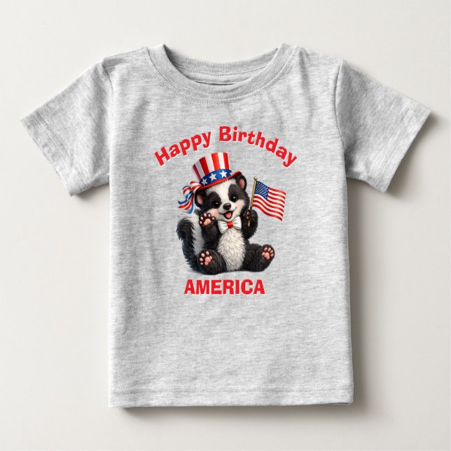 Skunk (5ab) Fosterländsk Barn T-Shirt (Framsida)