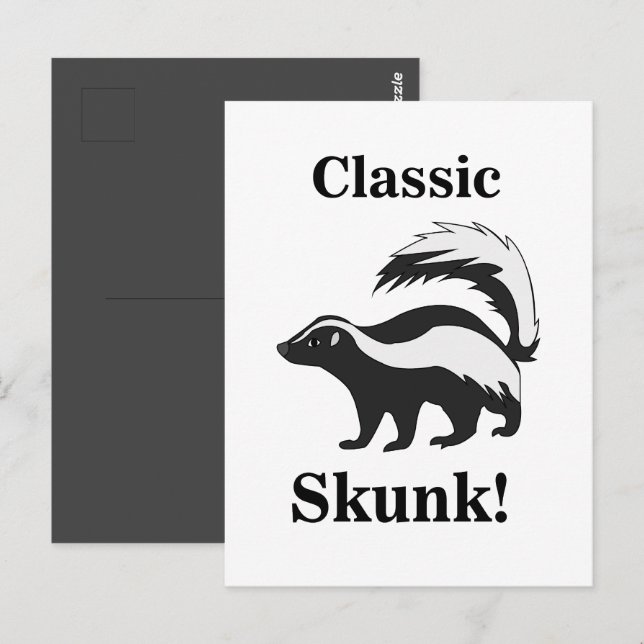 Skunk Animal Funny Vykort (Fram/baksida)