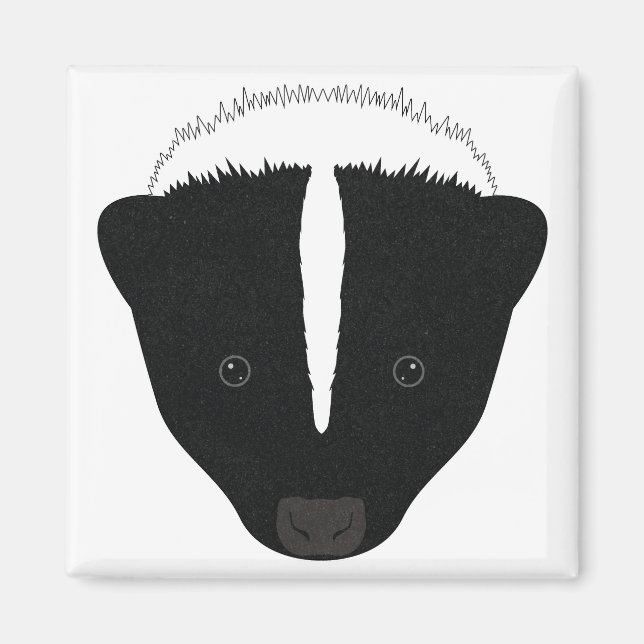 Skunk Ansikte Magnet (Framsidan)