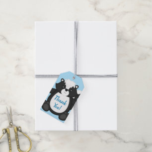 Skunk Baby Shower Blue Presentetikett