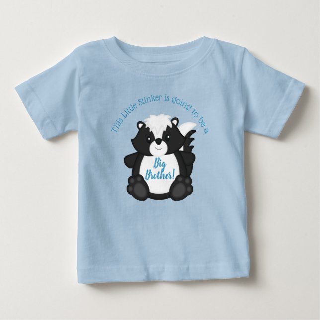 Skunk Baby Shower Blue T Shirt (Framsida)