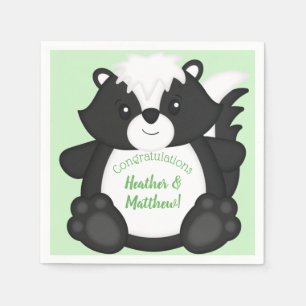 Skunk Baby Shower-Grönt Pappersservett