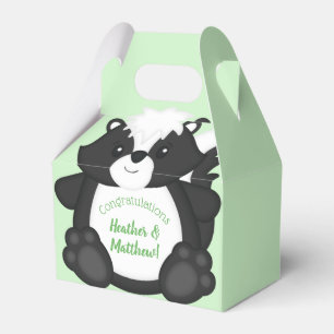 Skunk Baby Shower-Grönt Presentaskar