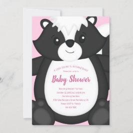 Skunk Baby Shower Rosa Inbjudningar
