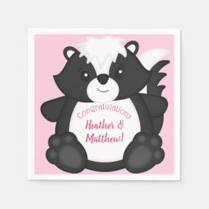 Skunk Baby Shower Rosa Pappersservett