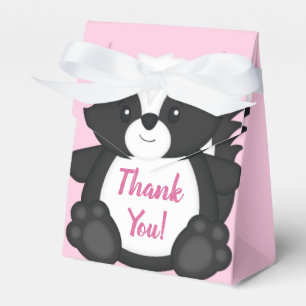 Skunk Baby Shower Rosa Presentaskar