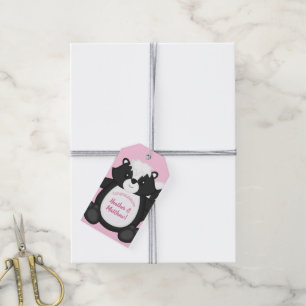 Skunk Baby Shower Rosa Presentetikett