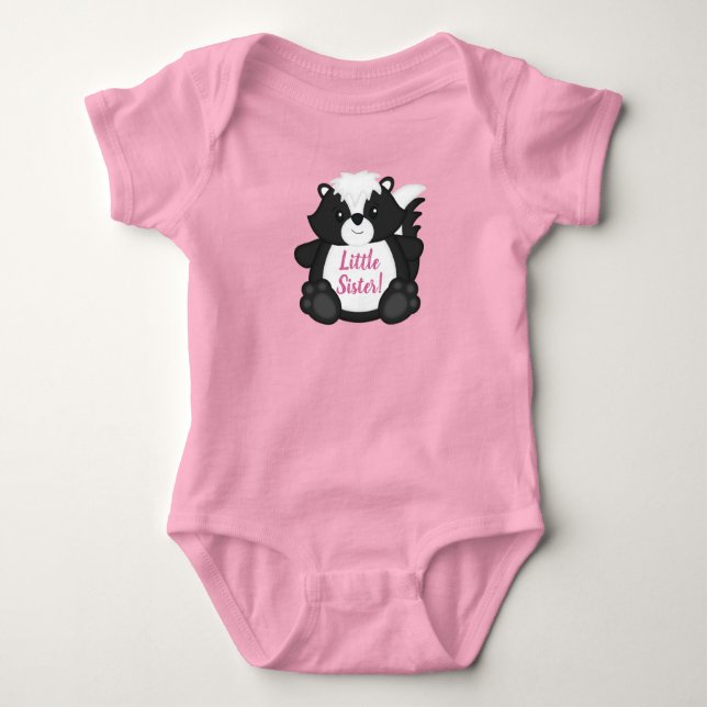 Skunk Baby Shower Rosa T Shirt (Framsida)