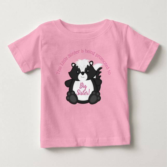 Skunk Baby Shower Rosa T Shirt (Framsida)