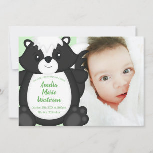 Skunk Baby Shower Woodland Animals Inbjudningar