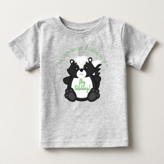 Skunk Baby Shower Woodland Animals T Shirt (Framsida)