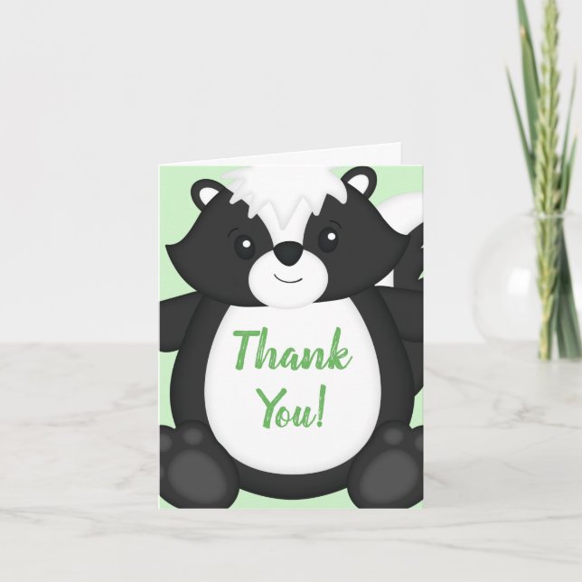Skunk Baby Shower Woodland Animals Tack Kort (Framsida)