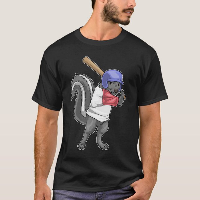 Skunk Baseball Baseball fladdermus T Shirt (Framsida)