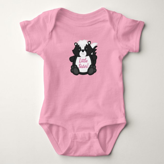 Skunk Bebisdopp Rosa T Shirt (Framsida)