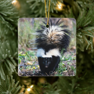 Skunk Black and White Julgransprydnad Keramik