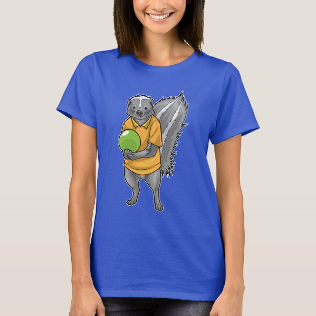 Skunk Bowling Bowling ball T Shirt (Framsida)