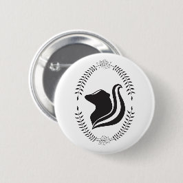 Skunk Cameo Silhouette Button Knapp