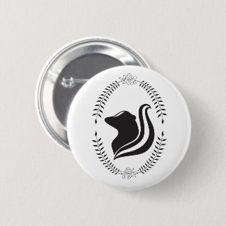 Skunk Cameo Silhouette Button Knapp