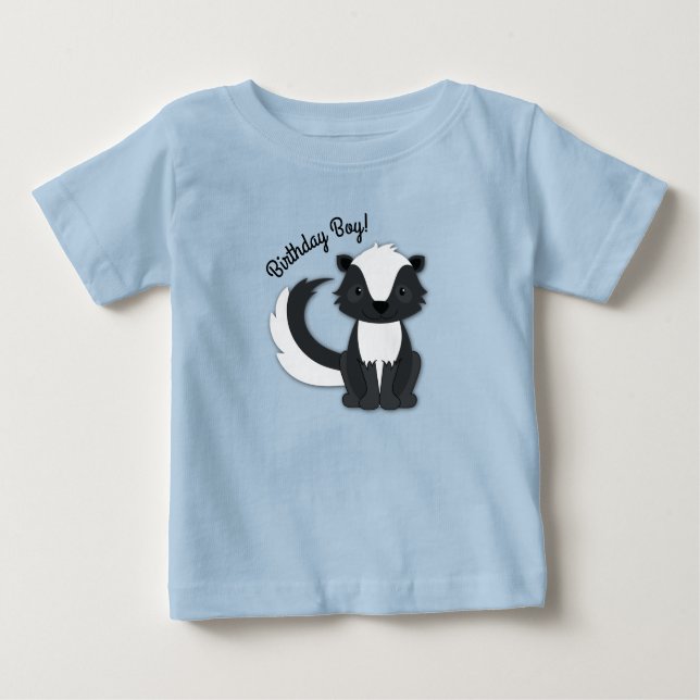 Skunk Födelsedagsfest Kids T Shirt (Framsida)