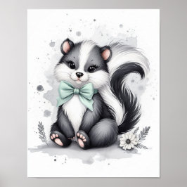 Skunk Forest Nursery Wall Art Poster