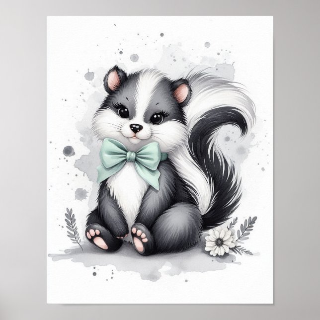Skunk Forest Nursery Wall Art Poster (Framsidan)