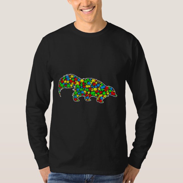 Skunk Funny Puzzle Animals Autism Awareness T Shirt (Framsida)