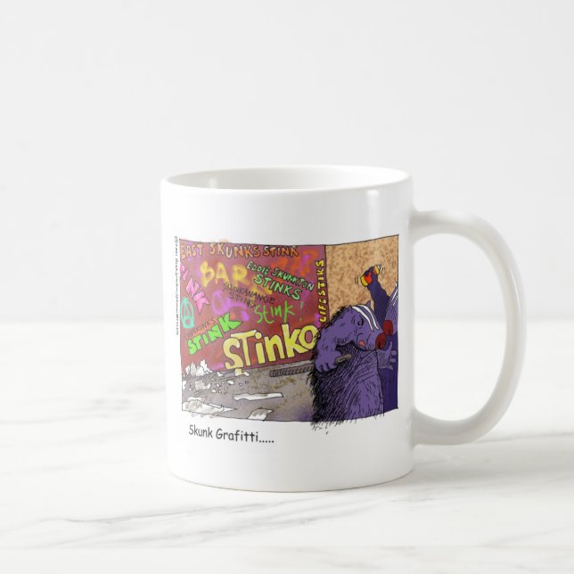 Skunk Graffiti Roliga Tecknade Presenter & T-Shirt Kaffemugg (Höger)