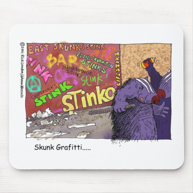 Skunk Graffiti Roliga Tecknade Presenter & T-Shirt Musmatta (Framsidan)