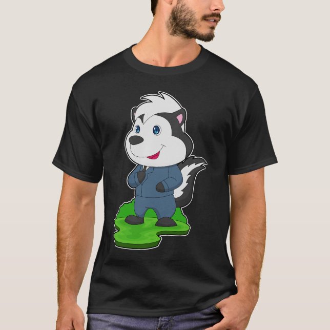 Skunk Groom Bröllop T Shirt (Framsida)