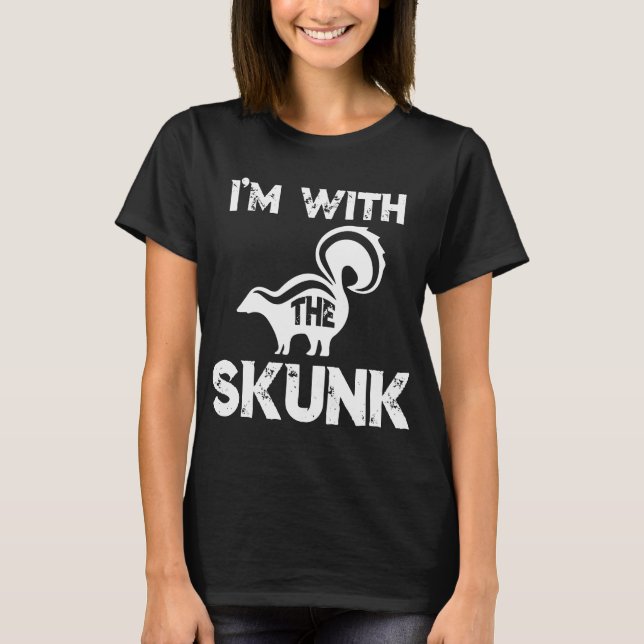 Skunk Halloween Funny Costume T Shirt (Framsida)