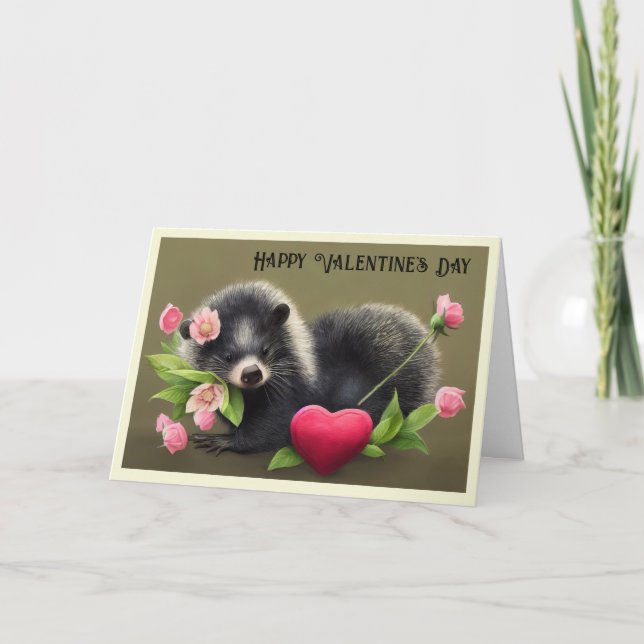 Skunk Hugger Flowers Valentinkort Tack Kort (Framsida)