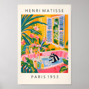 Skunk in Bathtub Art Print, Dopamin Bathroom Deco Poster