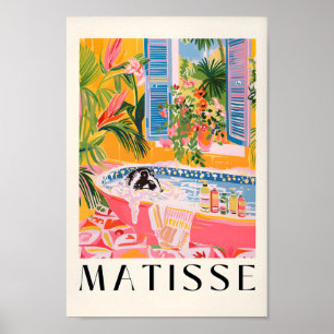 Skunk in Bathtub Poster, Mid Century Poster, Rosa Poster