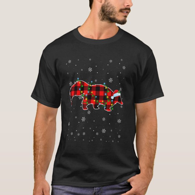 Skunk jul Santa Hat Cute Animals Julafton Light T Shirt (Framsida)