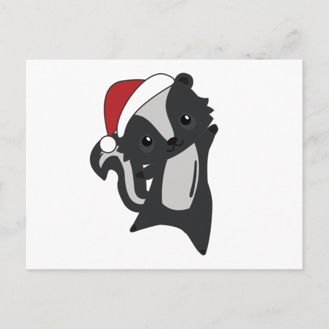 Skunk jul Skunks Winter Animals Vykort (Framsida)