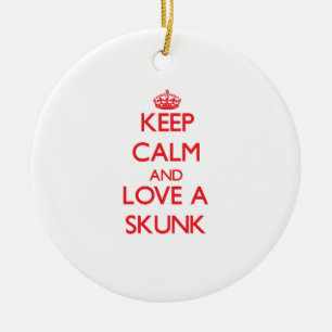 Skunk Julgransprydnad Keramik