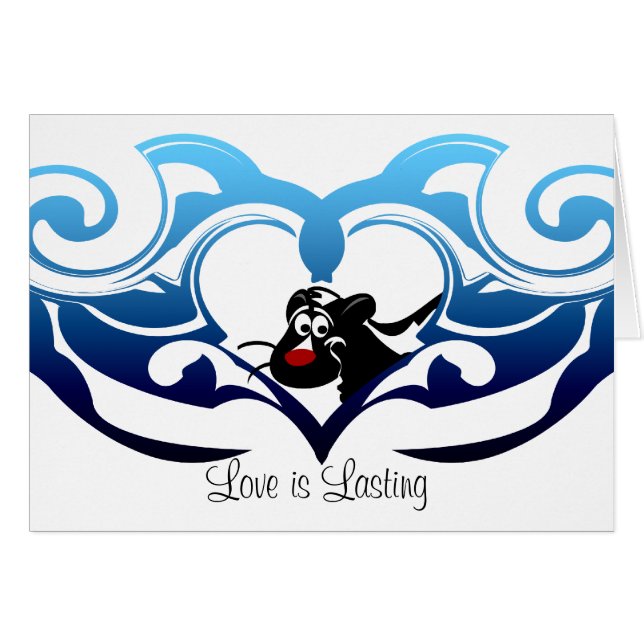 Skunk Kärlek Hälsningskort (Framsidan Horizontal)