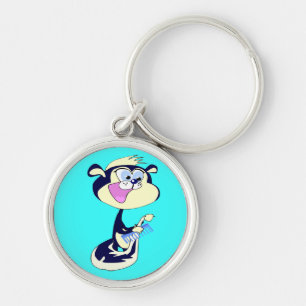 Skunk Keychain Rund Silverfärgad Nyckelring