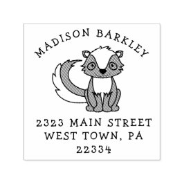 Skunk Kid Cute Returadress Frimärke Självfärgande Stämpel