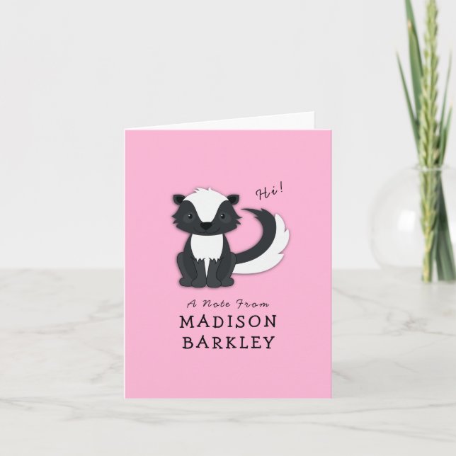 Skunk Kid Cute Woodland Animal Brevpärmar Anteckningskort (Framsida)