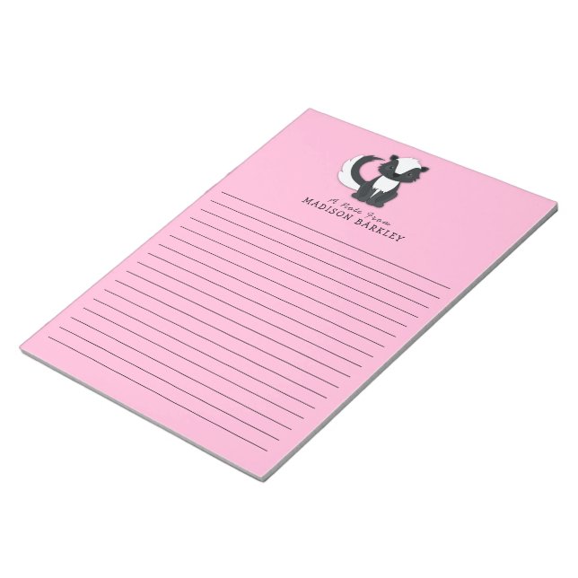 Skunk Kid Cute Woodland Stationärt Anteckningsbloc Anteckningsblock (Vinklad)